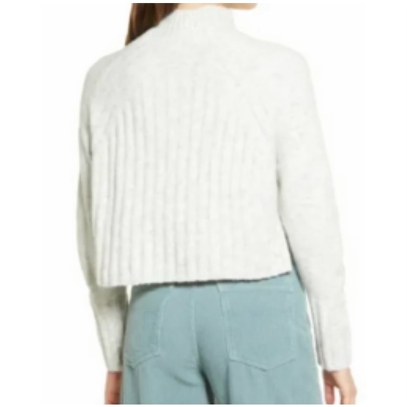 TOPSHOP CROP SWEATER CREAM HEATHER HINTS IF GRAY SIZE X LARGE - Picture 5 of 8